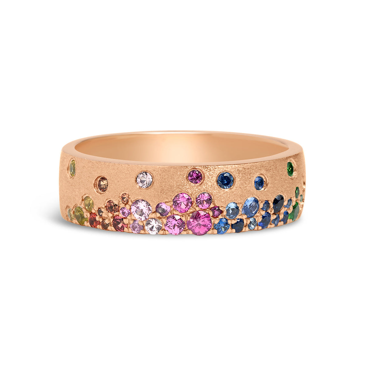 Rainbow Sapphire Confetti 5.7mm Cigar Band