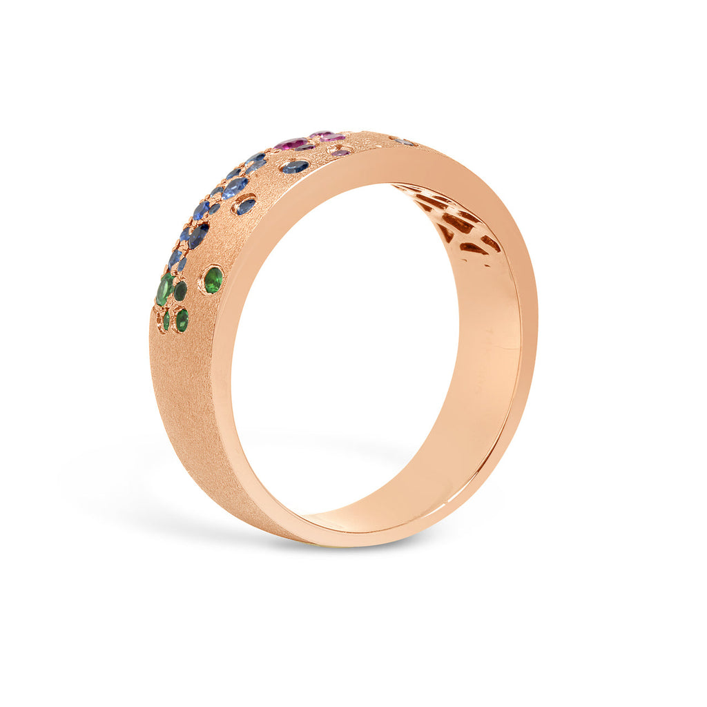 Rainbow Sapphire Confetti 5.7mm Cigar Band