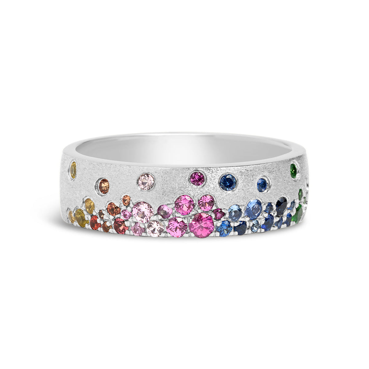 Rainbow Sapphire Confetti 5.7mm Cigar Band