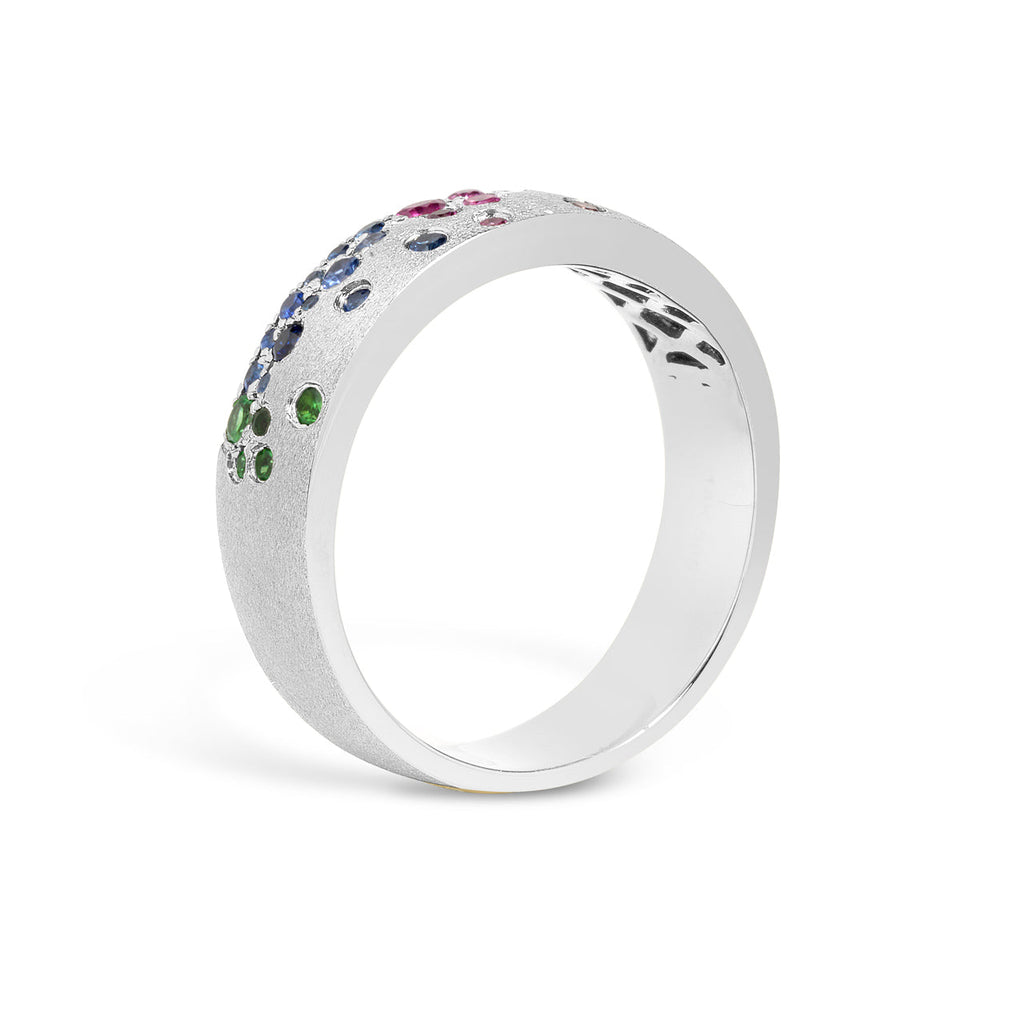 Rainbow Sapphire Confetti 5.7mm Cigar Band