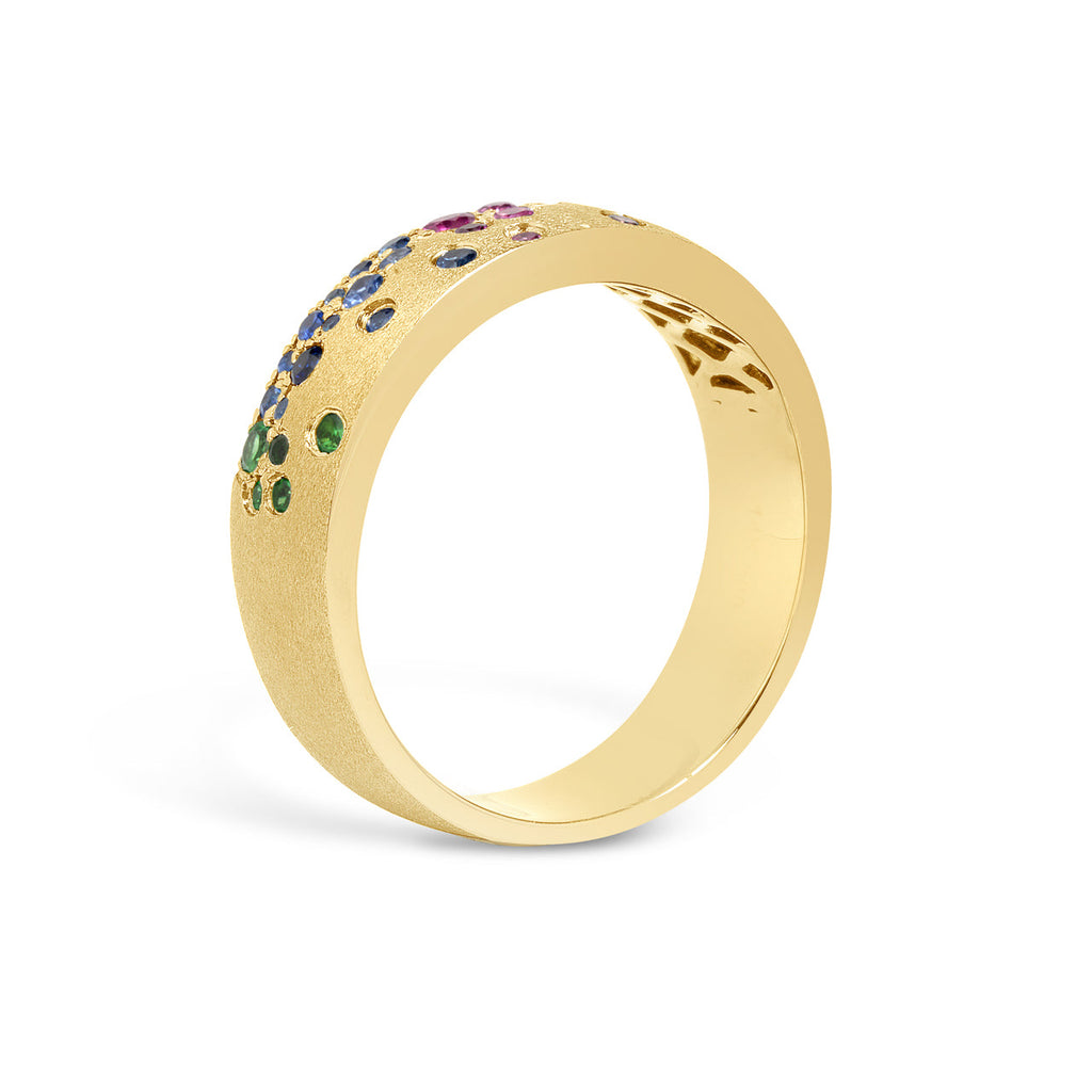 Rainbow Sapphire Confetti 5.7mm Cigar Band