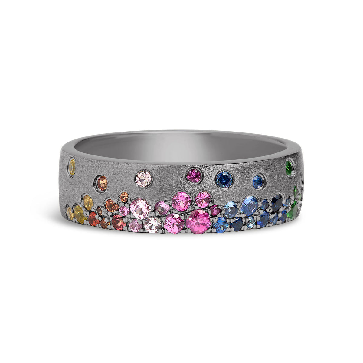 Rainbow Sapphire Confetti 5.7mm Cigar Band