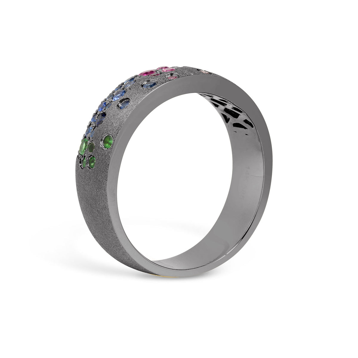 Rainbow Sapphire Confetti 5.7mm Cigar Band