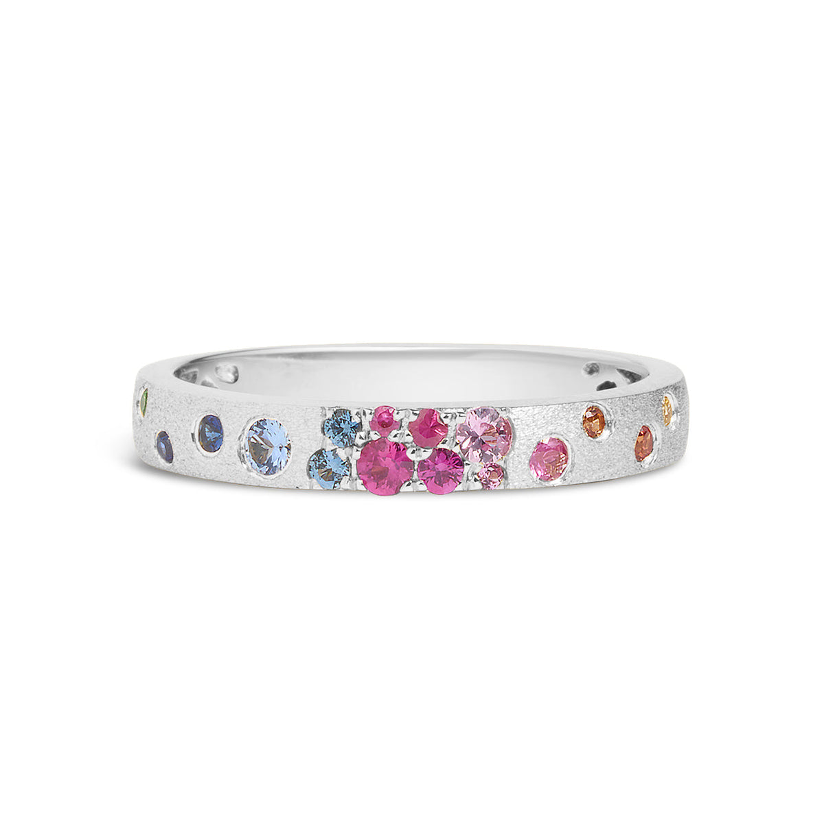 Rainbow Sapphire Confetti Stackable Band