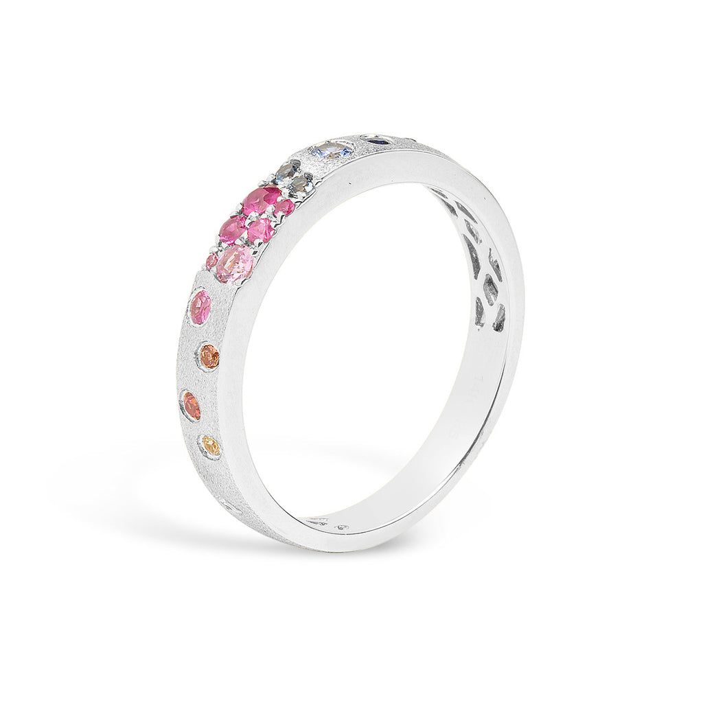 Rainbow Sapphire Confetti Stackable Band