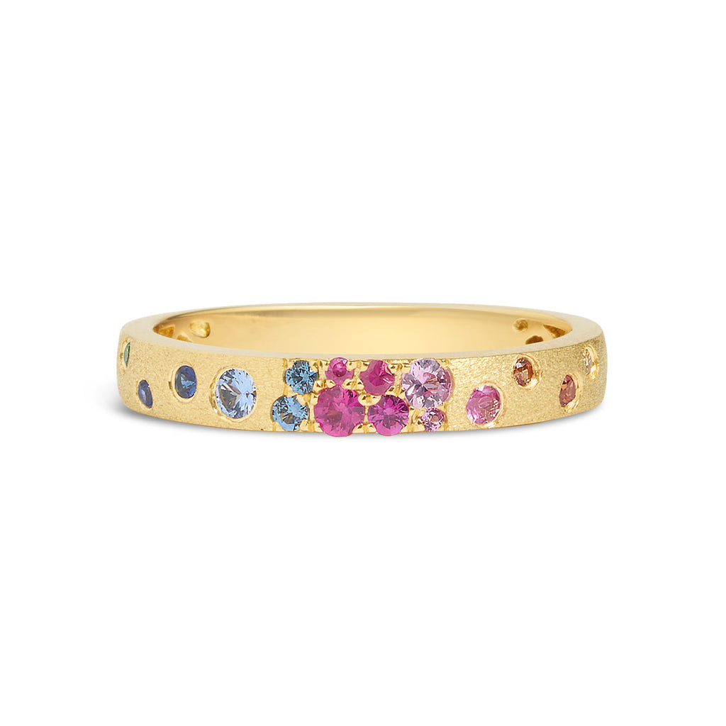Rainbow Sapphire Confetti Stackable Band