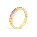 Rainbow Sapphire Confetti Stackable Band