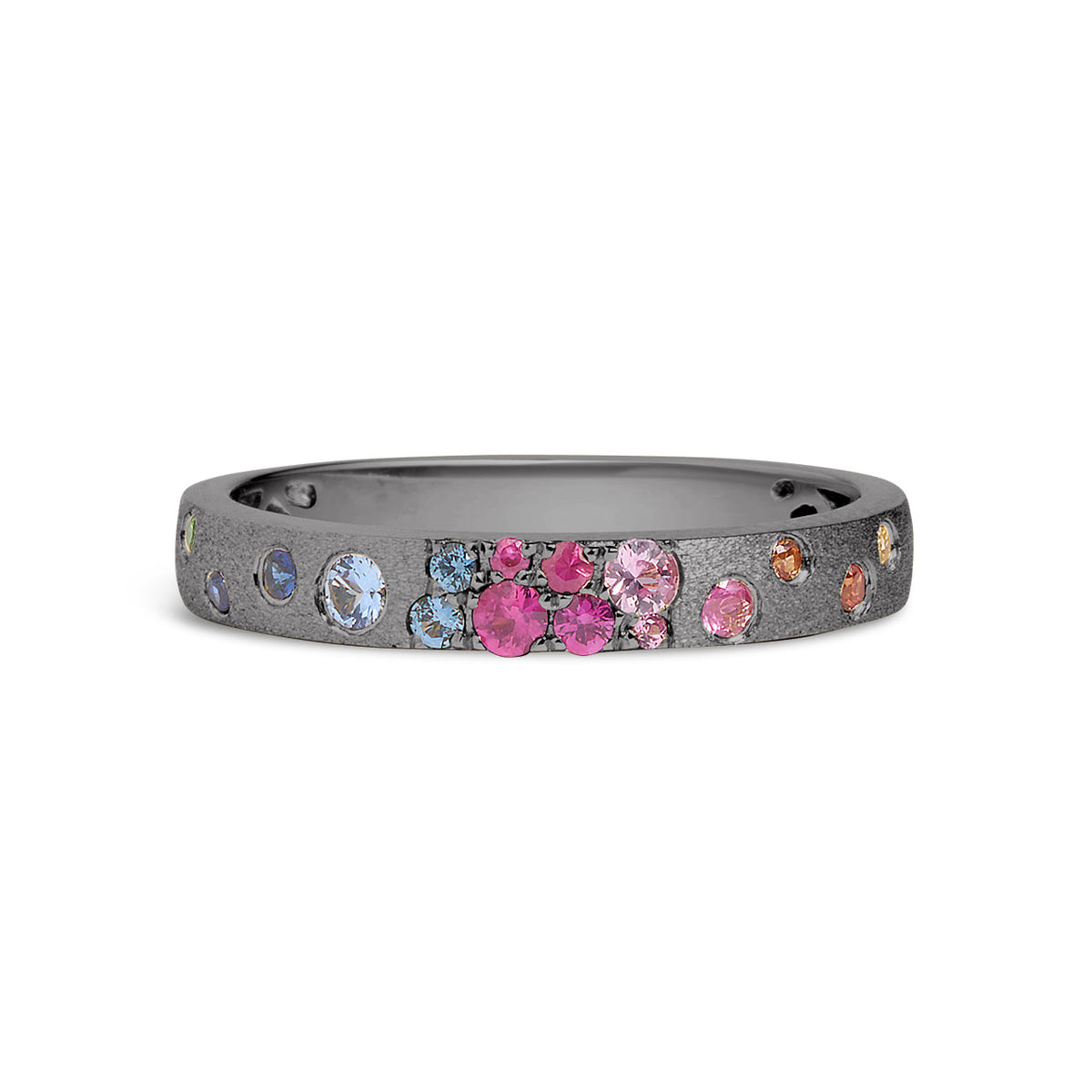 Rainbow Sapphire Confetti Stackable Band