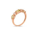 Peridot & Diamond 5 Stone Band