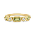 Peridot & Diamond 5 Stone Band