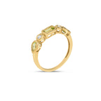 Peridot & Diamond 5 Stone Band