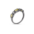 Peridot & Diamond 5 Stone Band