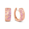 Pink Sapphire & Ruby Confetti 7mm Wide Huggie Earring