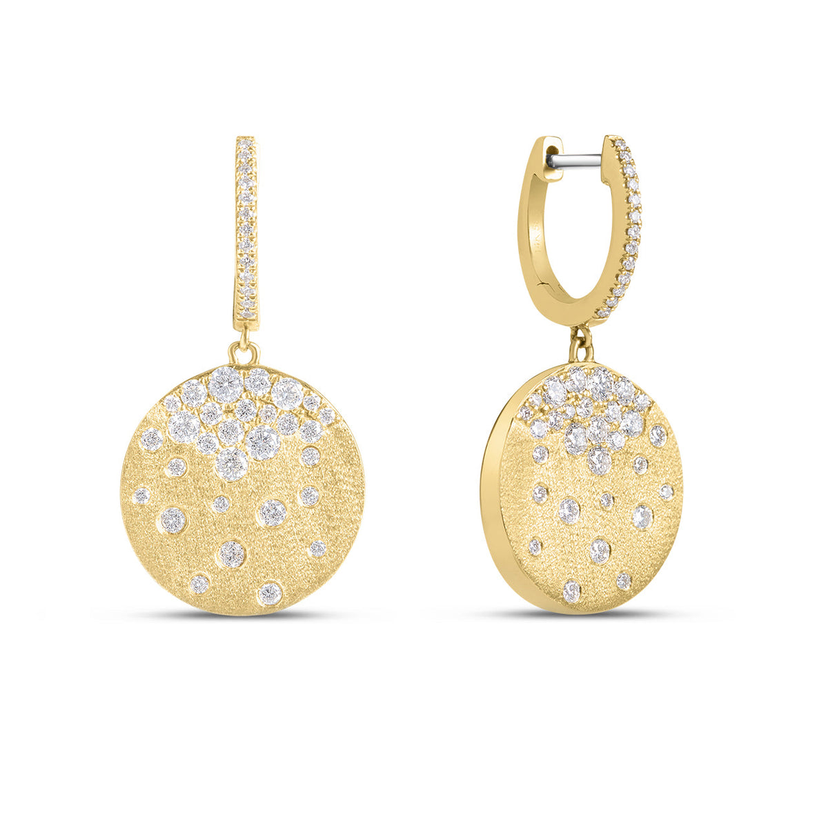 Diamond Confetti Disc Dangle Earring