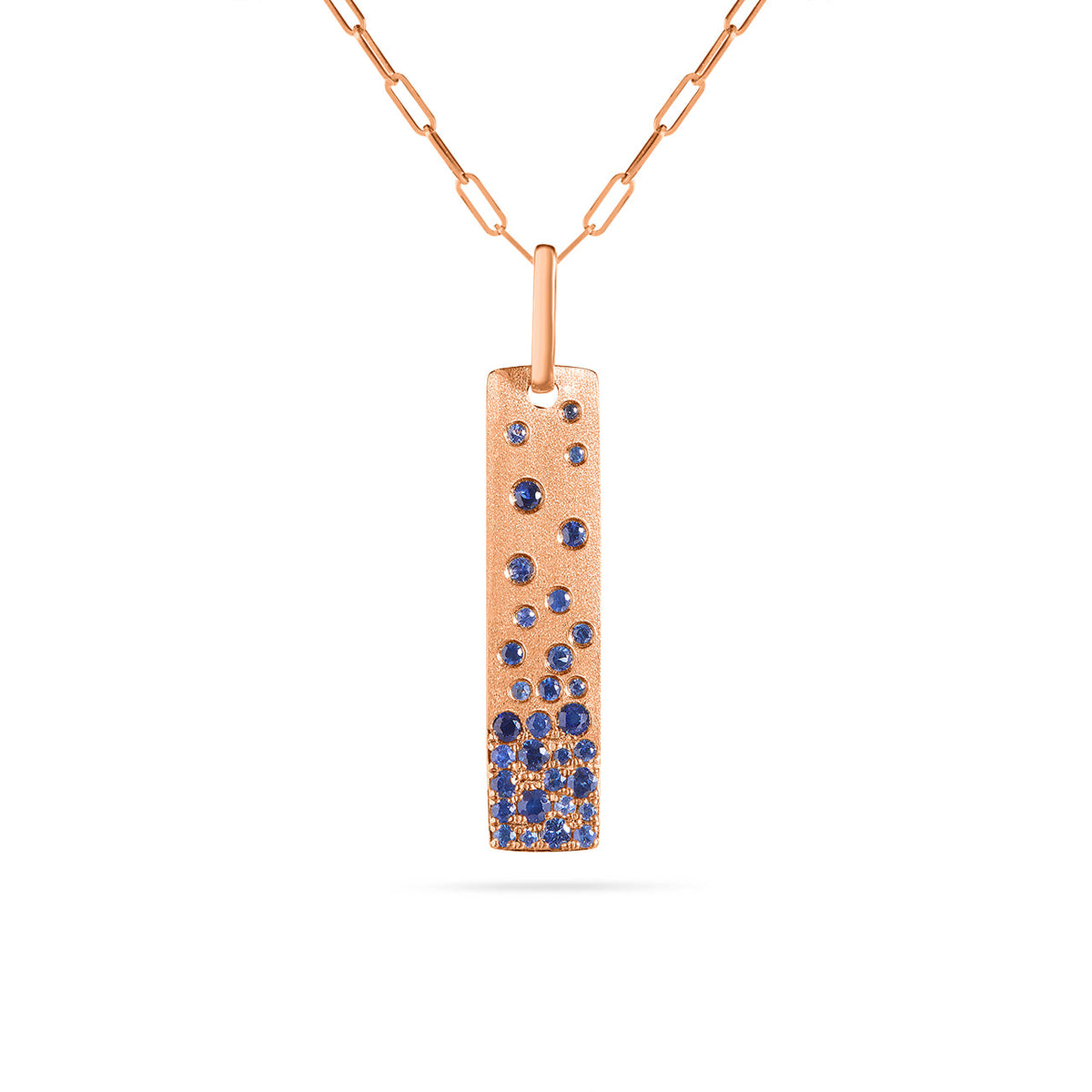 Sapphire Confetti Vertical Bar Necklace