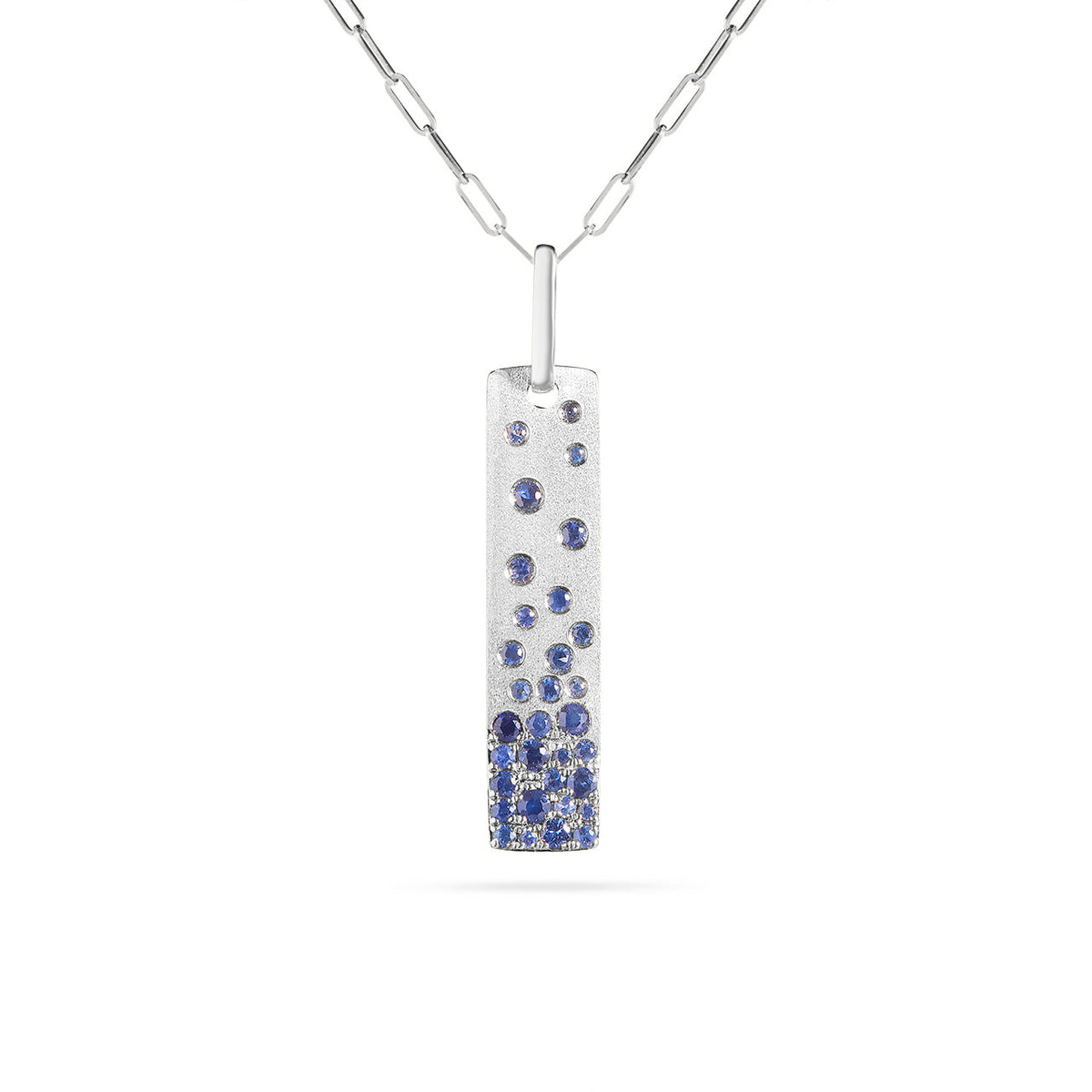 Sapphire Confetti Vertical Bar Necklace