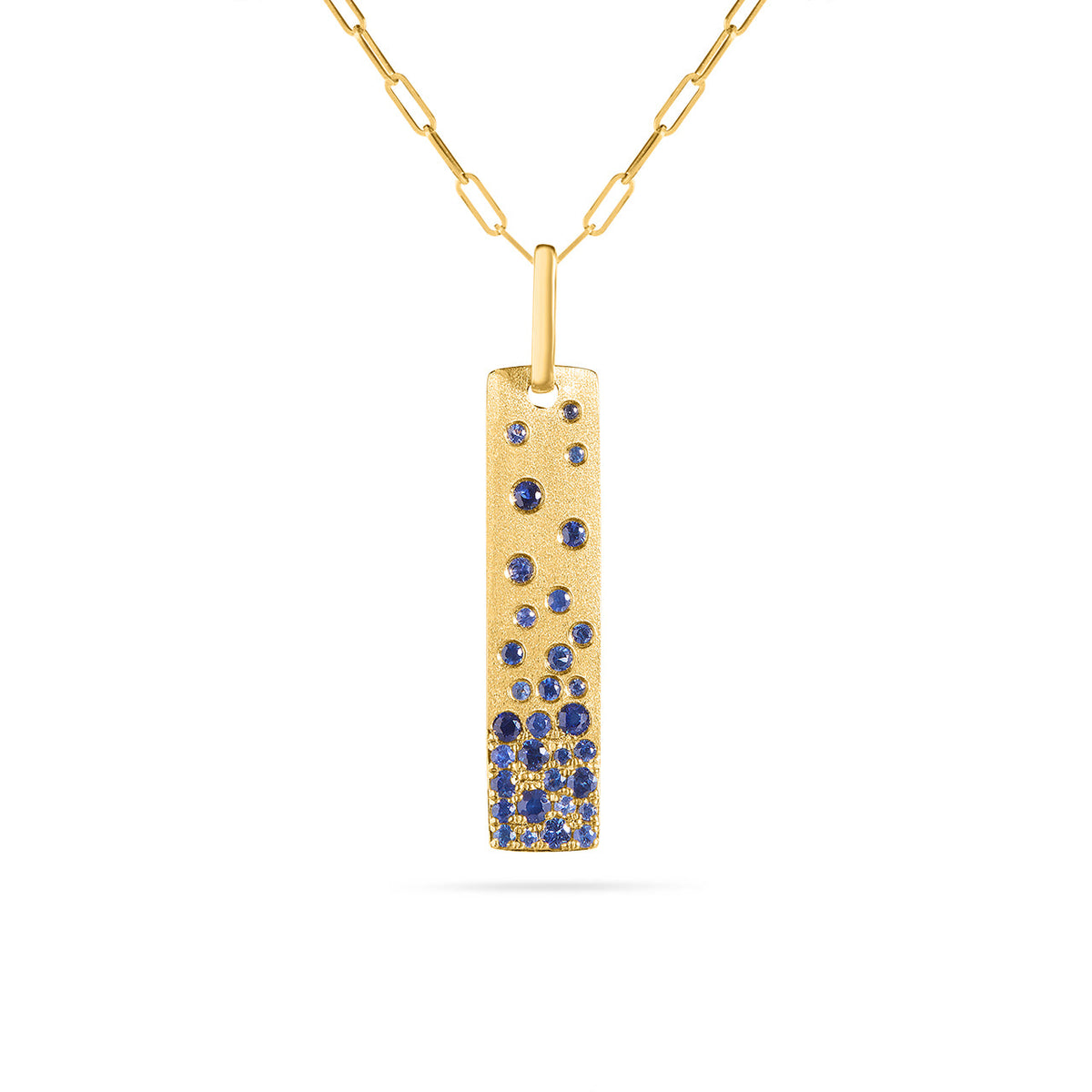 Sapphire Confetti Vertical Bar Necklace