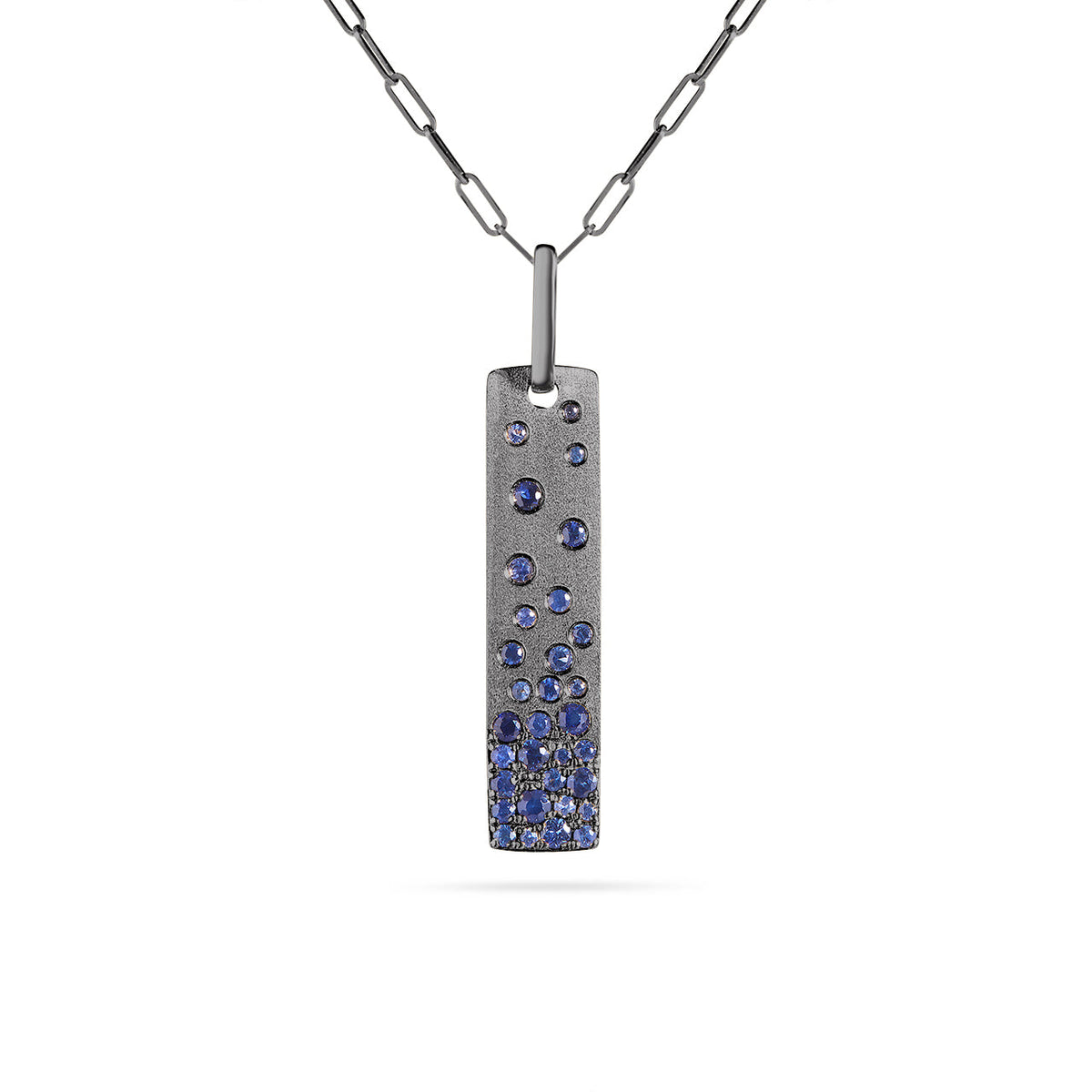 Sapphire Confetti Vertical Bar Necklace