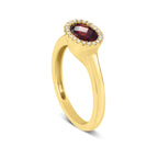 Garnet & Diamond East-West Ring