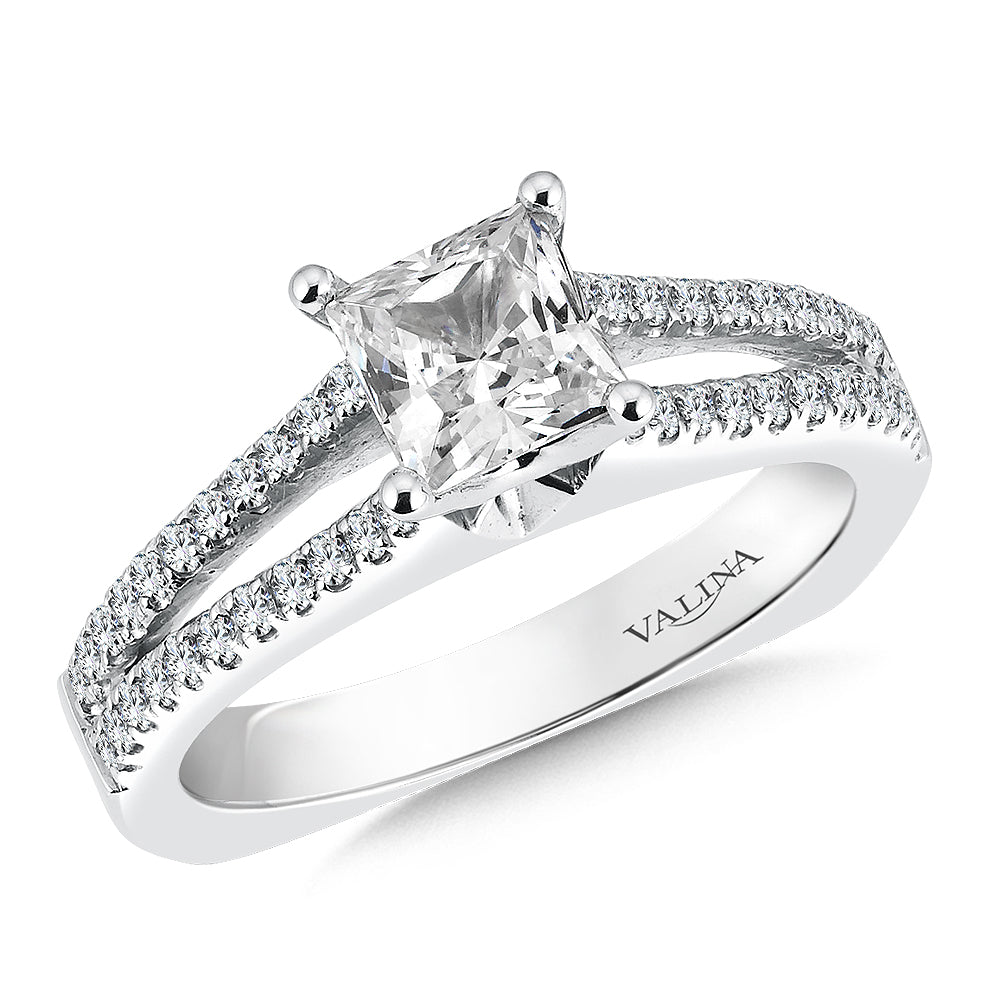 Split Shank Style Engagement Ring — R034W