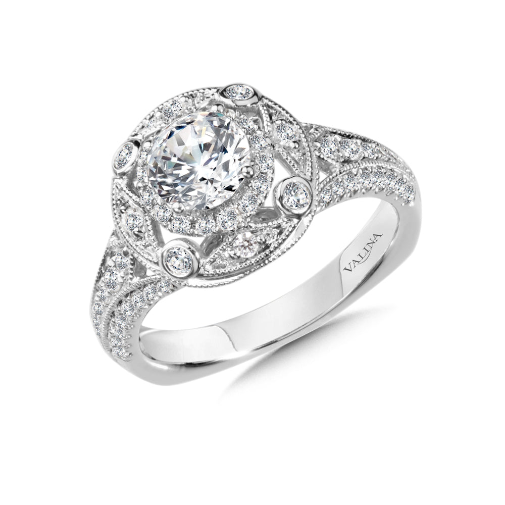 Halo Engagement Ring — R1001W