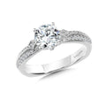 Spiral Style Diamond Engagement Ring — R1002W