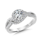 Halo Style Engagement Ring — R1004W