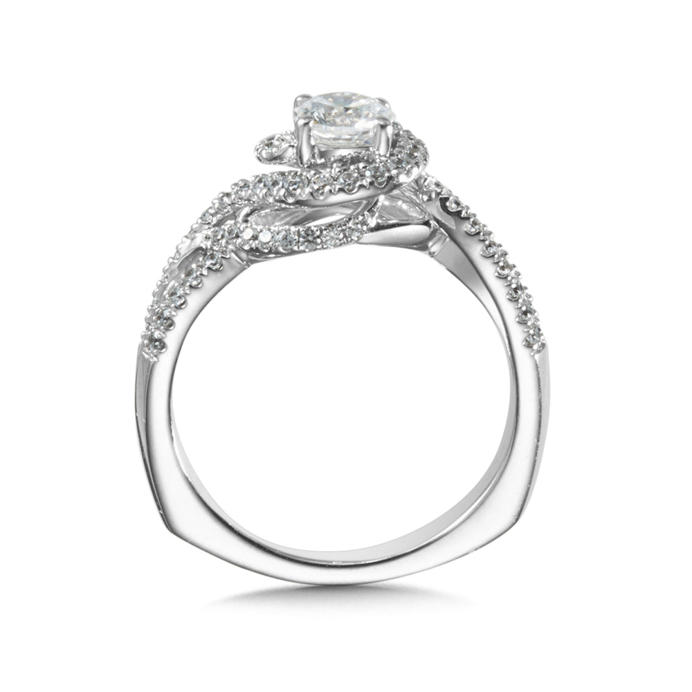 Halo Style Engagement Ring — R1004W