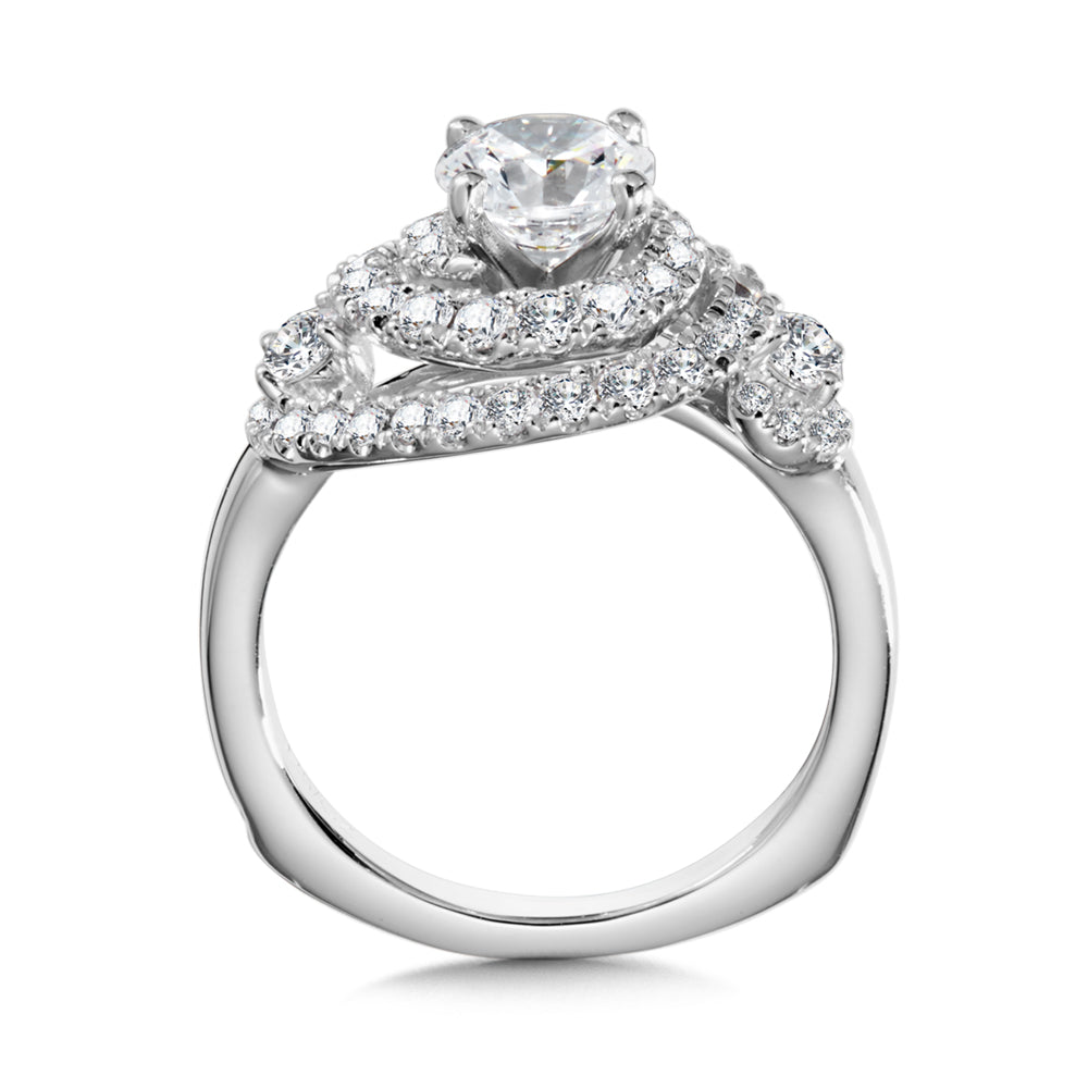 Halo Style Diamond Engagement Ring — R1005W
