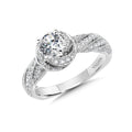 Diamond Halo Style Engagement Ring — R1006W