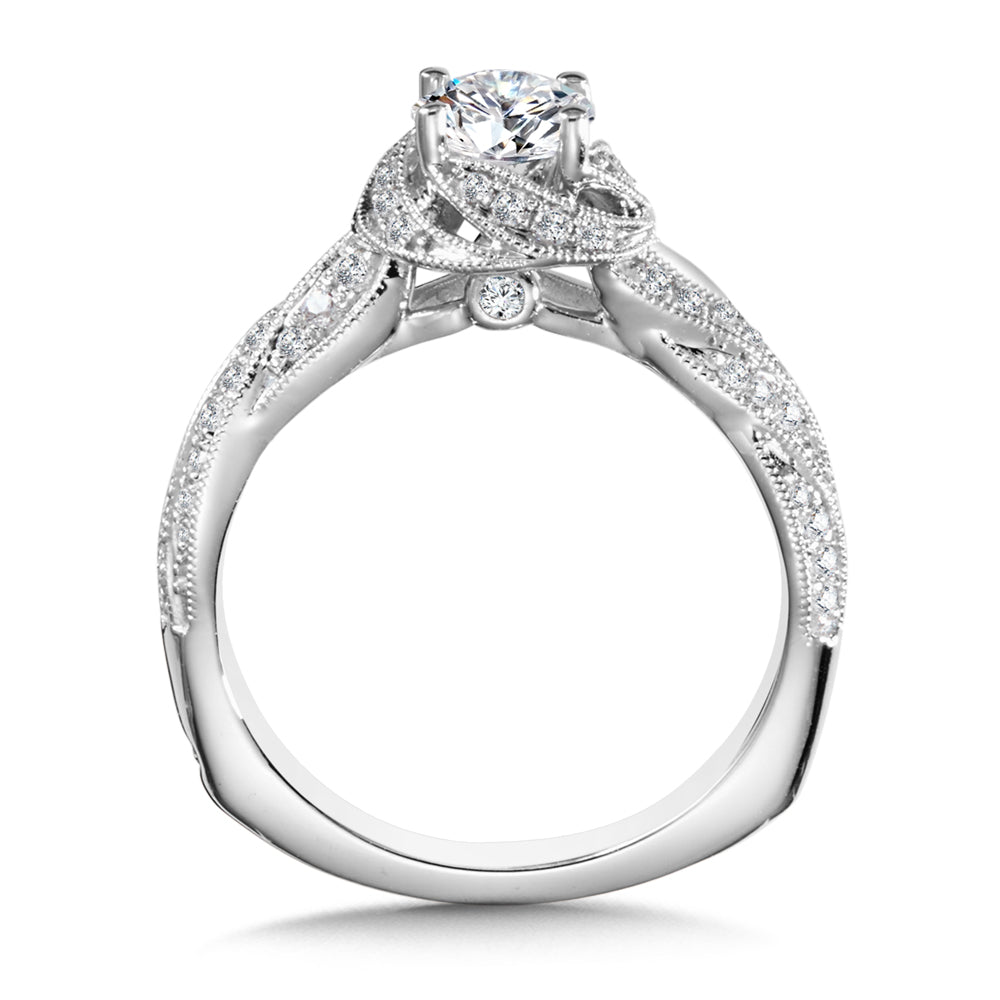 Diamond Halo Style Engagement Ring — R1006W