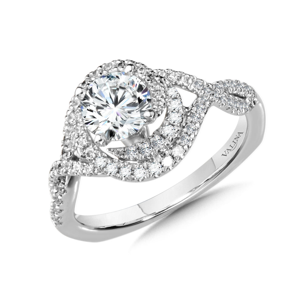 Halo Engagement Ring — R1007W