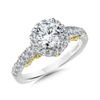 Diamond Halo Style Engagement Ring — R1008WY