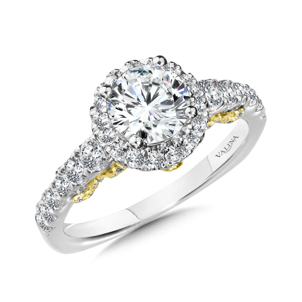 Diamond Halo Style Engagement Ring — R1008WY