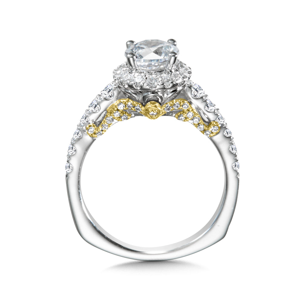 Diamond Halo Style Engagement Ring — R1008WY
