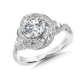 Halo Style Diamond Engagement Ring — R1011W