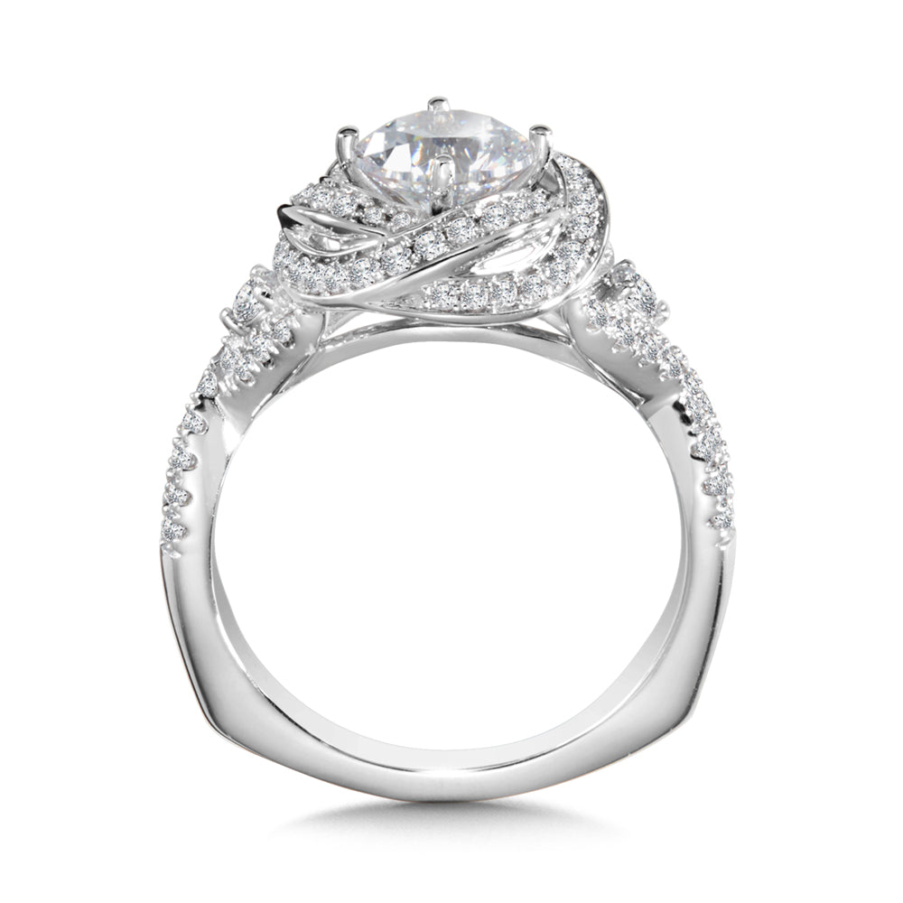 Halo Style Diamond Engagement Ring — R1011W