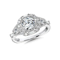 Vintage Cushion-Shaped Halo Diamond Engagement Ring — R1014W