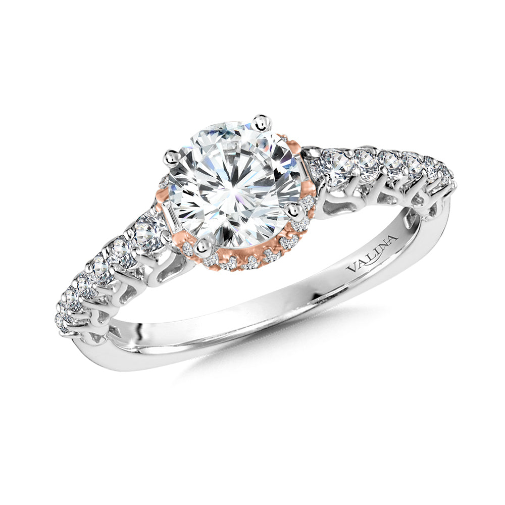 Halo-Illusion Diamond Engagement Ring — R1020WP