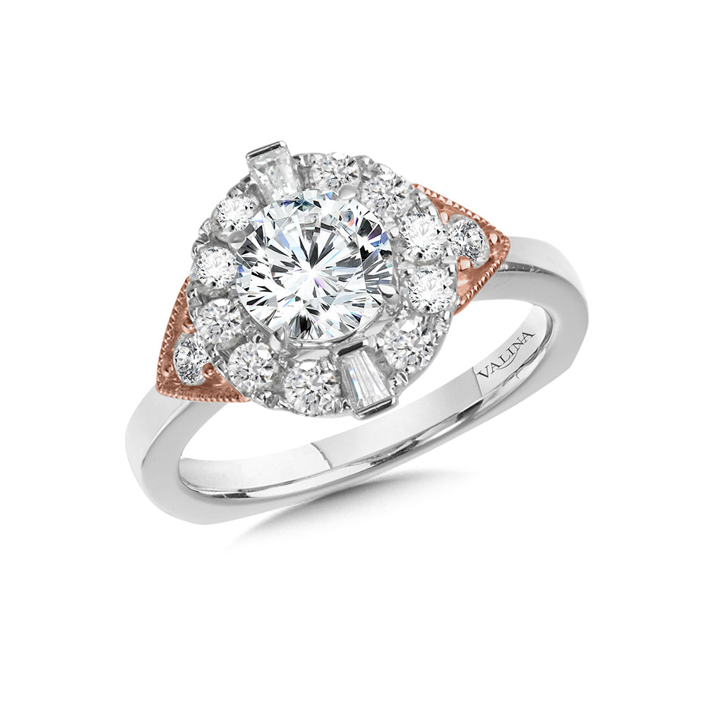 Winged Halo Diamond Engagement Ring — R1024WP