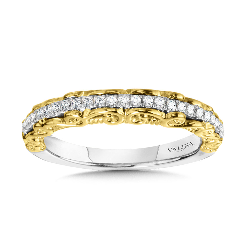Decorative Layered Diamond Wedding Band — R1025BWY