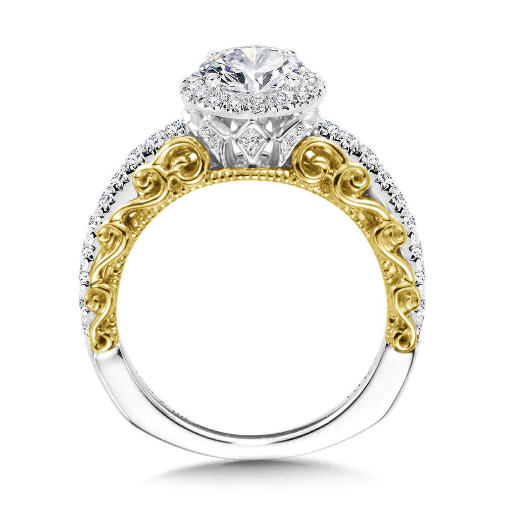 Layered Halo Engagement Ring — R1025WY