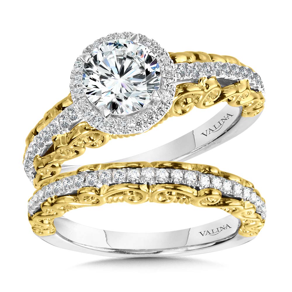 Layered Halo Engagement Ring — R1025WY