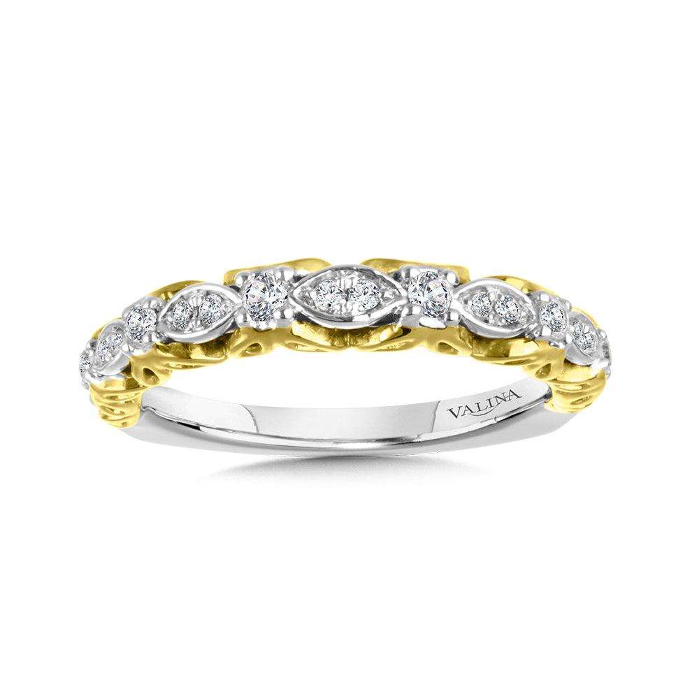Decorative Layered Diamond Wedding Band — R1027BWY
