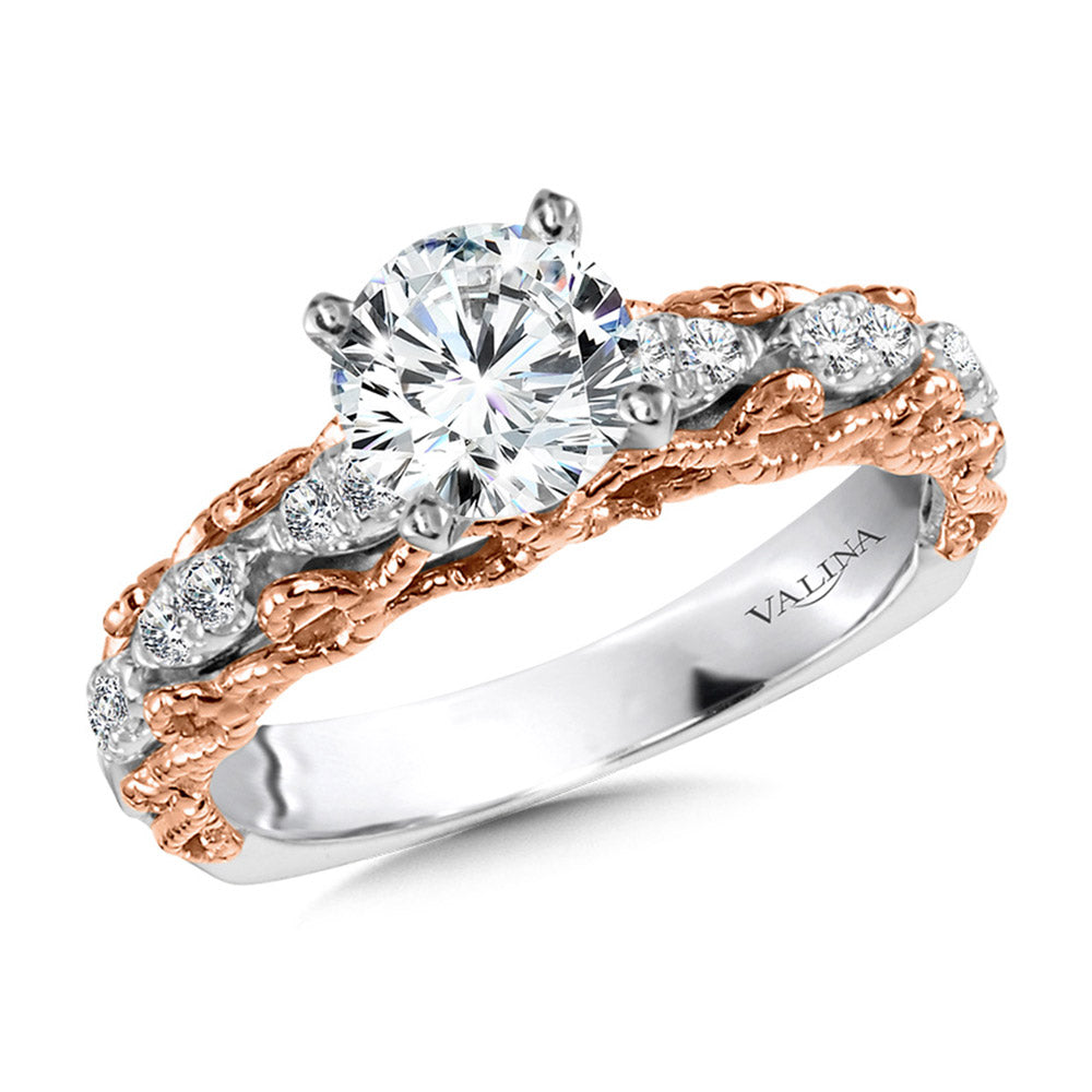 Vintage Layered Diamond Engagement Ring — R1028WP