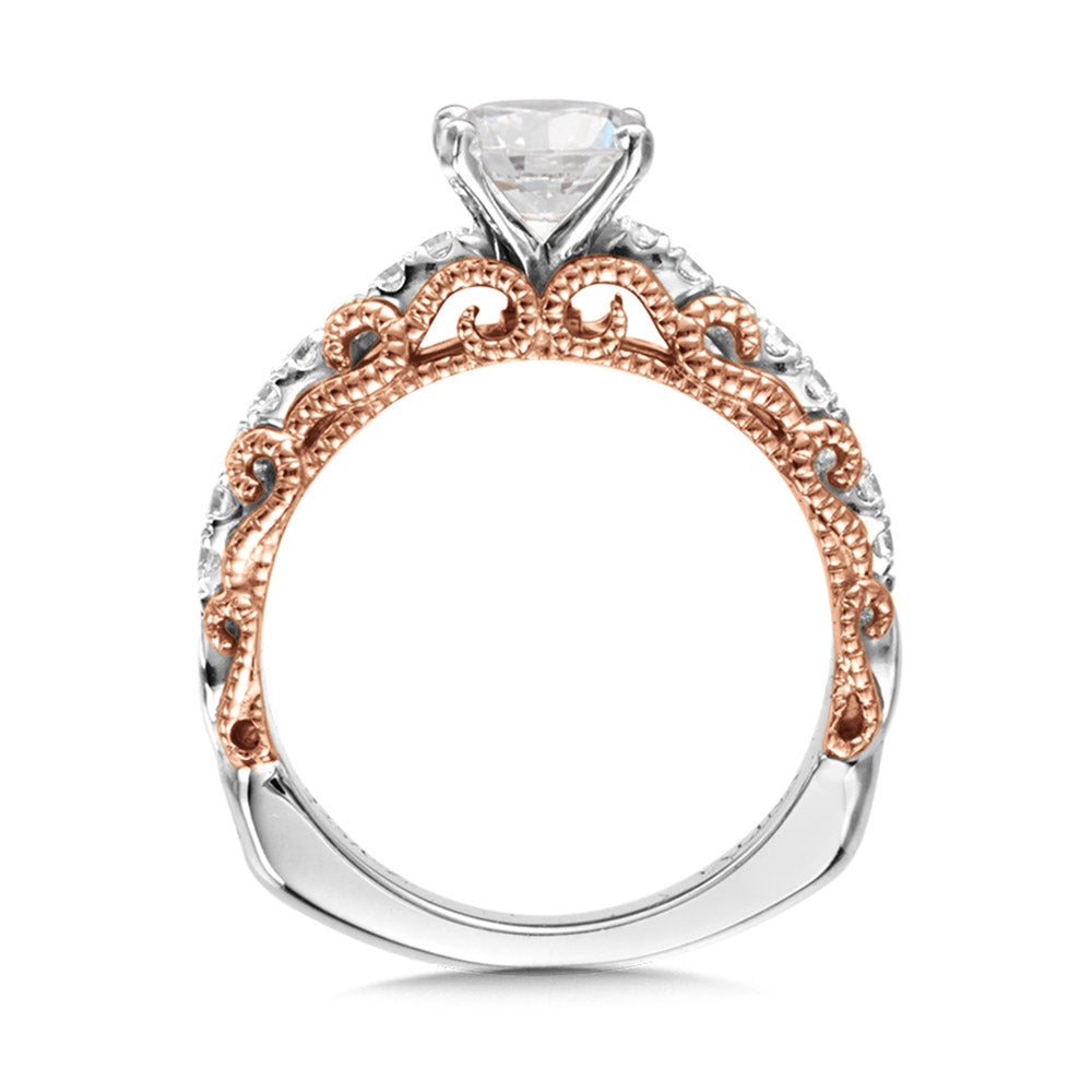 Vintage Layered Diamond Engagement Ring — R1028WP