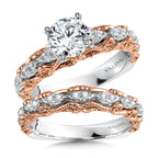 Vintage Layered Diamond Engagement Ring — R1028WP
