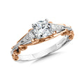 Decorative Tapered Diamond Engagement Ring — R1030WP