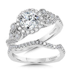 Vintage Diamond Halo Engagement Ring — R1031W
