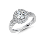 Double Halo Diamond Engagement Ring — R1034W